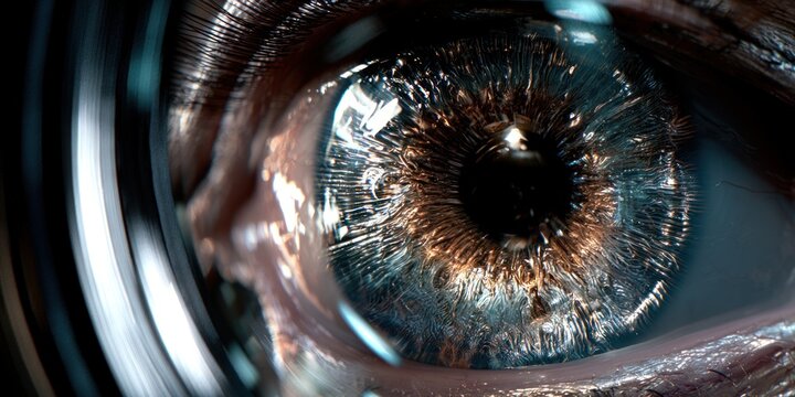 Close up of human eye with detailed iris and pupil artistic composition digital art