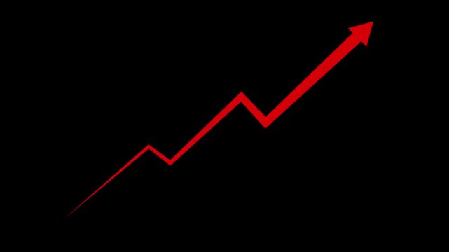 Creative Graph hand drawn arrow chart growing up. Exponential growth and Business profit increase. on transparent background