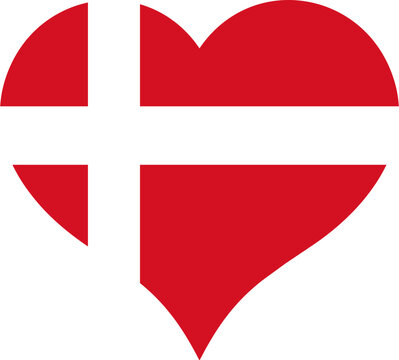 heart with denmark flag
