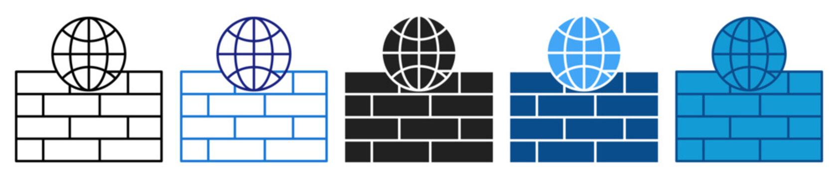 Firewall icon set multiple style