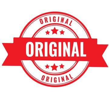 Red original stamp sign with grunge texture