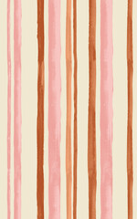 Vertical watercolor stripes in soft pink and warm brown against a cream background © Creativezone