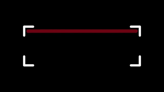 barcode scan with red laser animation on transparent background.