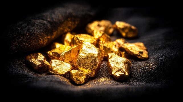 Heap of Opaque Metallic Gold Nuggets with Subtle Internal Lustre