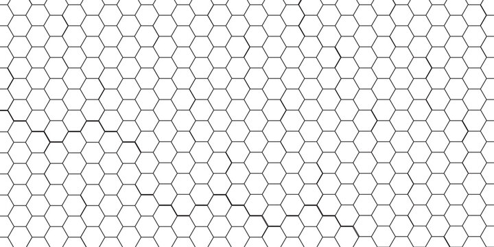 Hexagonal grid tile and mosaic structure mess cell. Abstract hexagon Seamless background. Background with hexagons. Abstract background with lines.