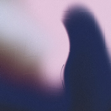 Granular pale lilac-grey fade into a deep indigo atmospheric curve, with subtle linear imprints, perfect for elegant digital backdrops.