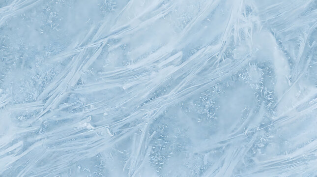 Intricate icy patterns and frozen textures capturing the delicate beauty of natural frost formations on a cold surface in a