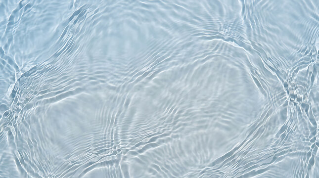 Serene clear water surface with gentle ripples creating calming patterns and subtle reflections in a tranquil aquatic setting