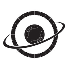 Abstract planet saturn icon with segmented ring abstract celestial astronomy © saharima