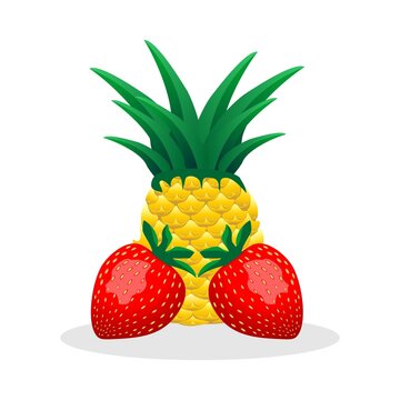 pineapple and strawberries