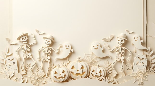 A beautifully crafted halloween background featuring a spooky town silhouette with a ghostly aesthetic perfect for festive designs and seasonal celebrations creating a chilling
