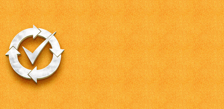 Recurring task completion and validated security check cycle on an orange background