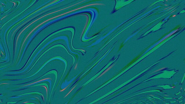 Abstract blue and green liquid marble swirl pattern background