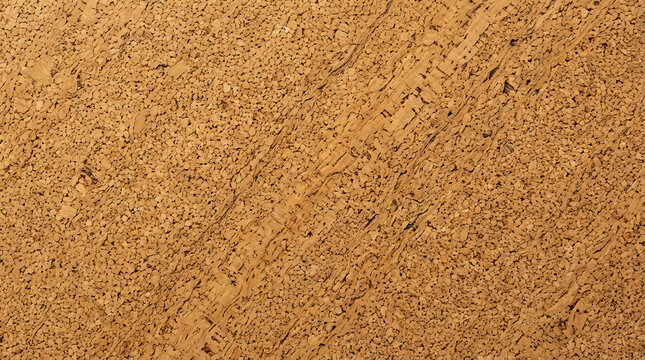 Close-up of textured brown cork surface with natural grain patterns and subtle cracks for interior design or decorative use