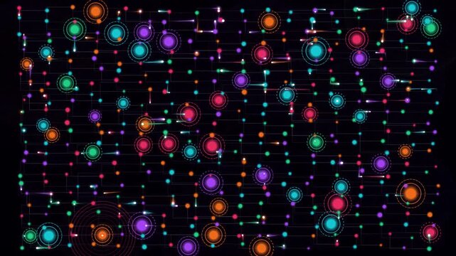 Glowing Neon Pink Quantum Grid AI Circuit Network Motion Loop
