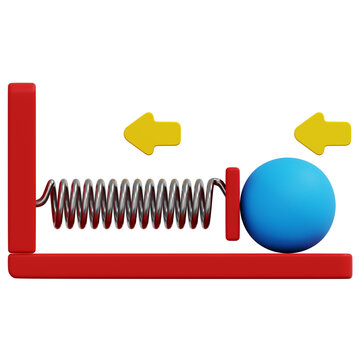 Compressed Spring And Ball 3D Icon