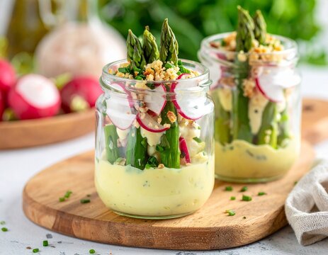Spargel-Ei-Vorspeise im Glas