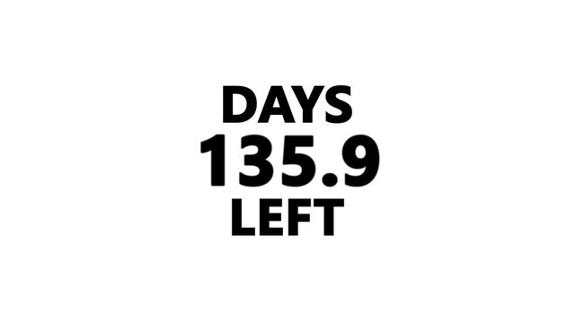 Black flip style 365 days left countdown appears on transparent background.