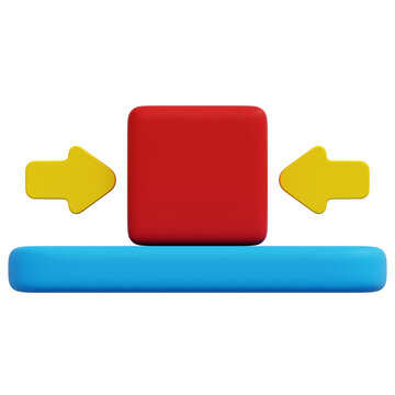 Red Cube Friction Forces 3D Icon