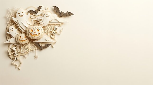 A captivating halloween themed background featuring ghostly apparitions and eerie elements perfect for festive designs and spooky celebrations creating a thrilling atmosphere