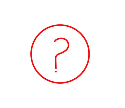 Hand drawn red question mark circle icon png transparent background