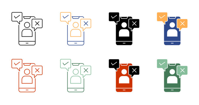 Mobile Usability Testing and User Feedback Review Icon Pack Vector Illustration