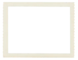 Fotobehang Vintage Old photo paper frame with scalloped edge isolated on transparent background. Scanned material for retro photo frames and templates    © andras_csontos