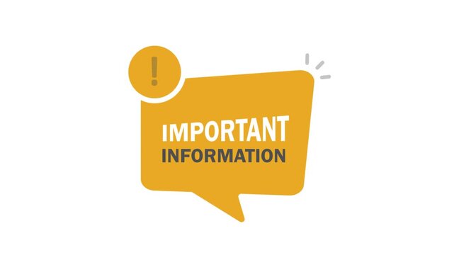 Announce message banner: important information.