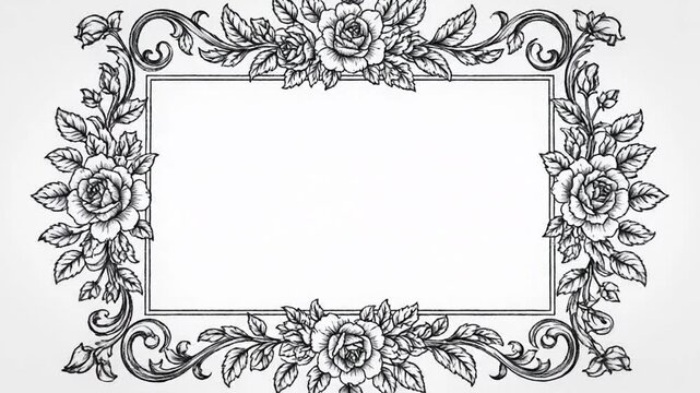 Elegant floral vine border frame illustration
