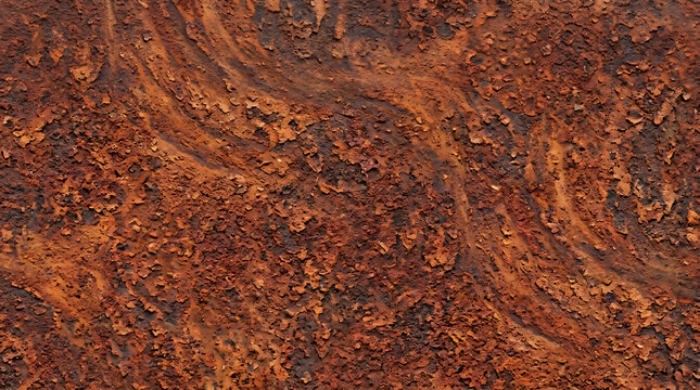 Close-up of rusted iron surface showcasing textured corrosion and weathered patterns