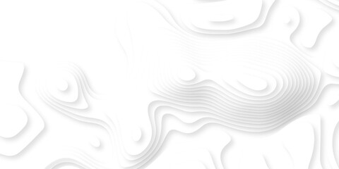Contour map white line terrain curves white paper cut layers design. Topographic map background geographic line map. White wave paper curved reliefs landscape.  © Alibuss