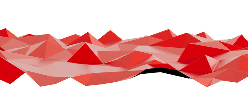 Abstract red geometric low poly landscape surface pattern background