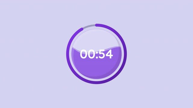 Corporate presentation break time circular countdown animation. Limited time offer animated timer progress indicator for light theme. Modern UI. Loading state. HD video with alpha channel