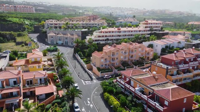 residential district in Soain, mortgage and real estate concept