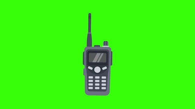 Walkie Talkie Vector Icon Animated on Green Screen Background