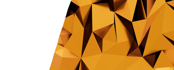 Obraz premium Dynamic abstract orange polygonal pattern with sharp angles and ample black space for text or design