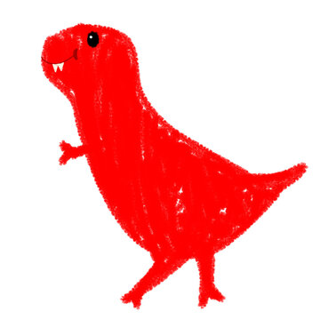 vector illustration of a red tyranosaurus rex