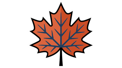 Fototapeta premium Orange Maple Leaf Vector Icon Isolated on White Background