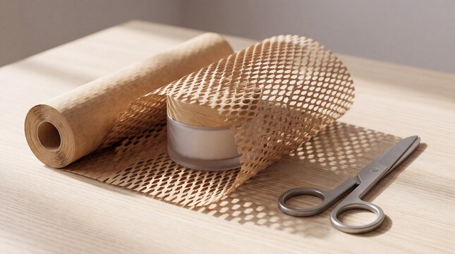 Honeycomb Kraft Paper Wrap Protecting Glass Candle Jar