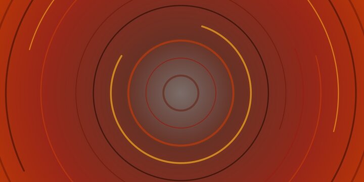 Orange concentric circles gradient background with smooth thin rings pattern illustration.