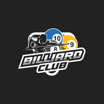 Billiard Club Mascot Logo Vector Template
