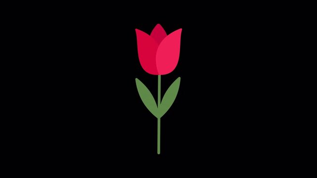 Subtle Swaying Tulip Flower Loop Animation With Alpha Channel
