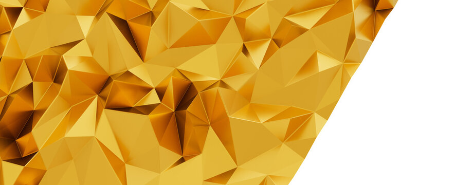 Intricate golden faceted geometric surface, a luxurious abstract background design.