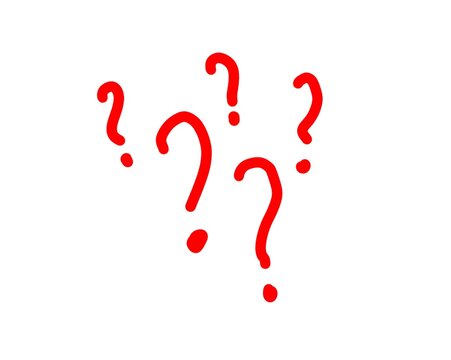 question mark on white background