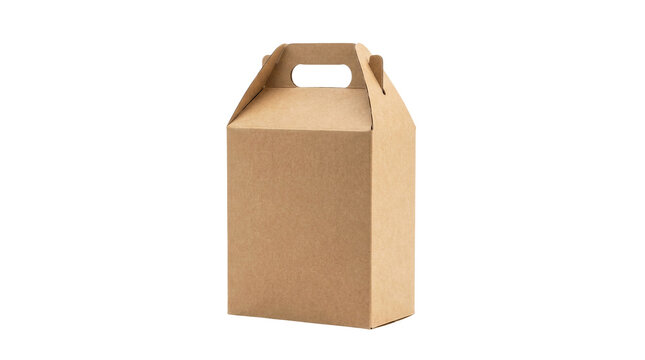 Blank kraft gable box mockup isolated PNG with Transparent Background