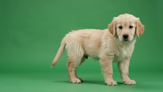 Dog Walking With A Limp on Green Screen Background