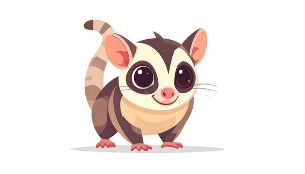 Cute cartoon pug dog with large expressive eyes.