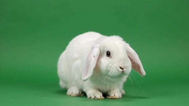 Rabbit Hind Foot Thumping on Green Screen Background