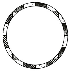 Fototapeta premium round black and white frame 