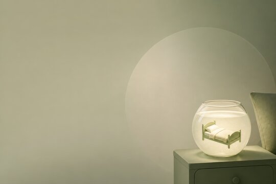 Miniature Bed in Glass Bowl for a Dreamy Minimal Interior
